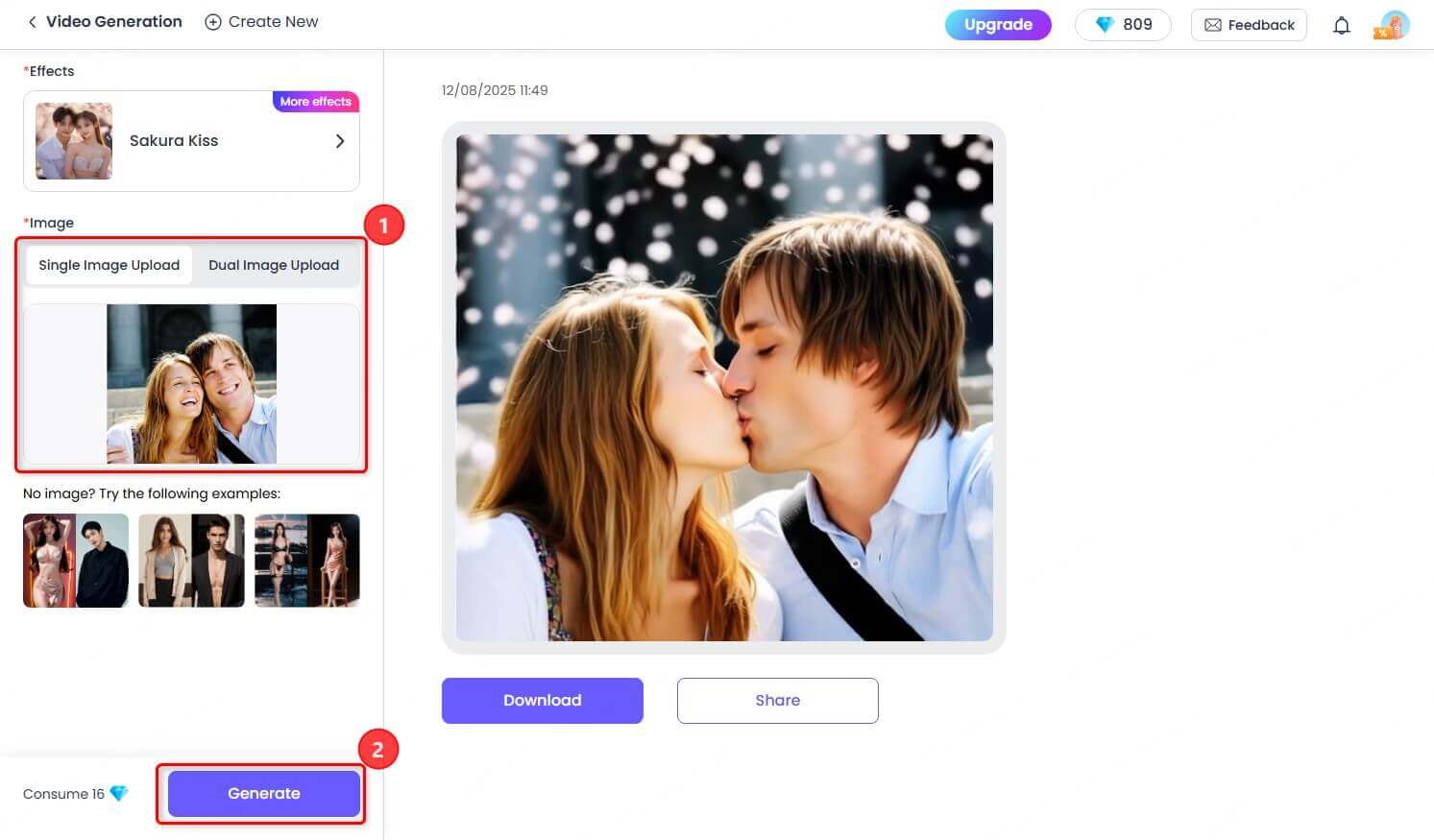 ai kissing generator