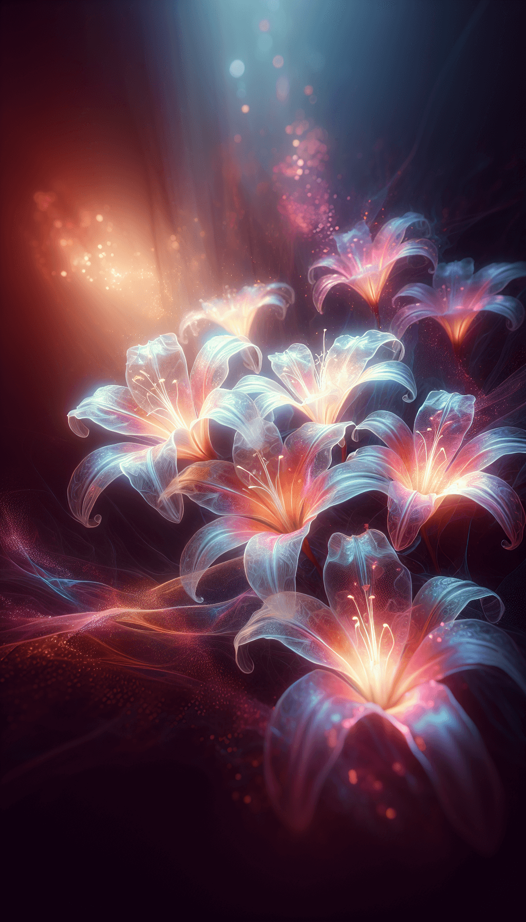 Hermosas flores de lirio con fondo borroso