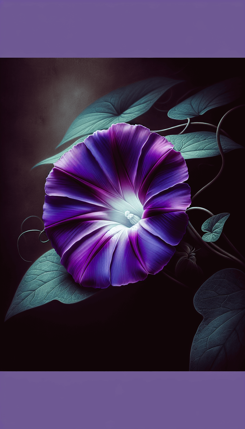 Hermosa flor de gloria de la mañana con fondo borroso