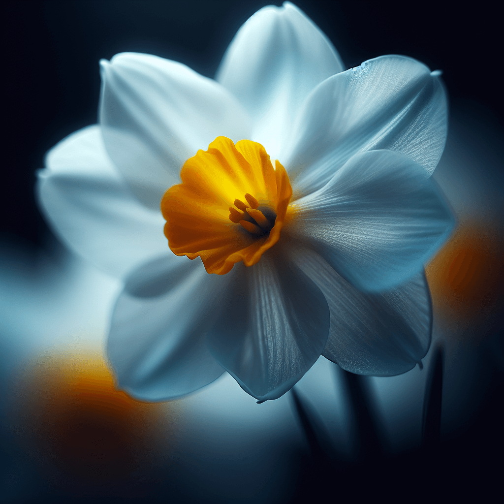 Hermosas flores de Narciso con fondo borroso