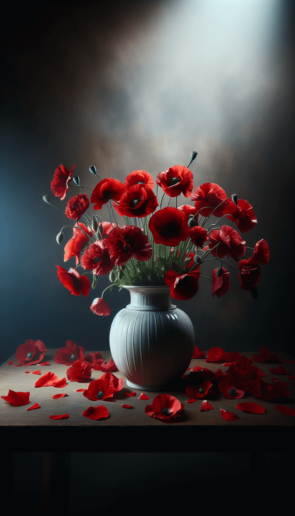 Hermosas flores de amapola con fondo borroso