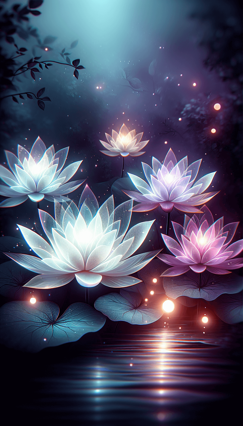 Hermosas-flores-de-loto-con-fondo-borroso