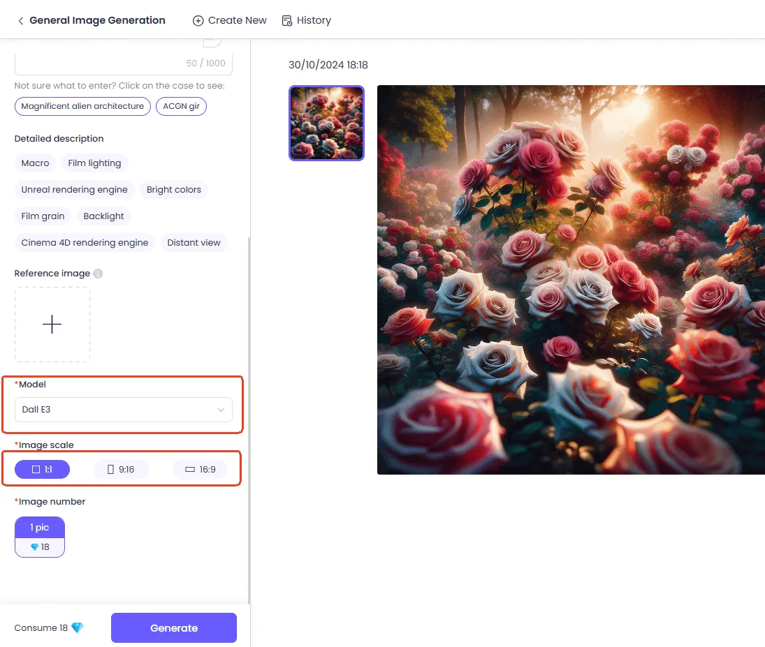 Parámetros de imagen personalizados.