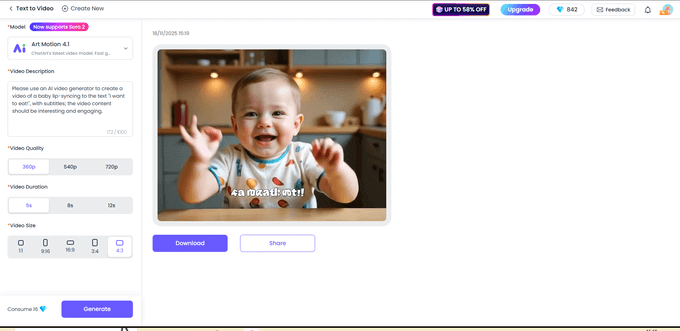 chatart del generador de ai del bebé