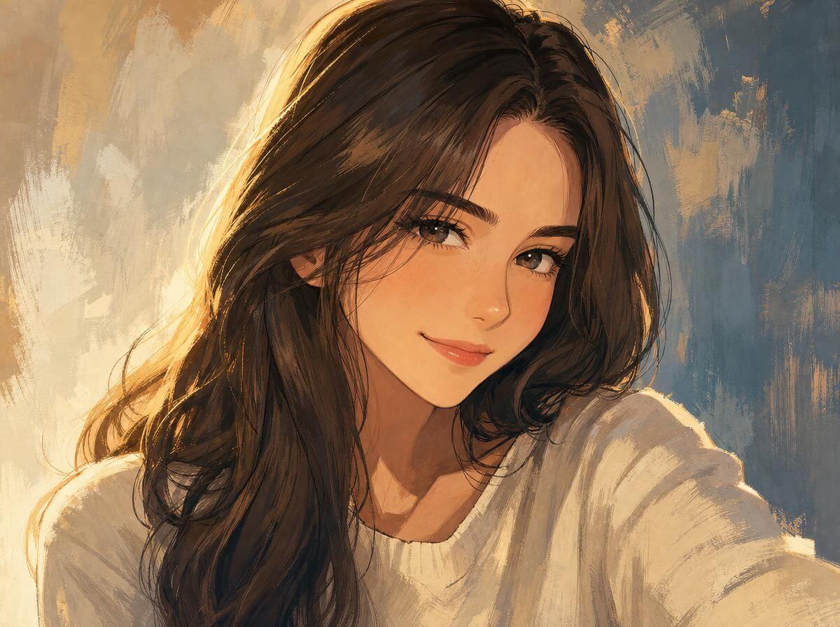 Painterly anime portrait generated from a photo