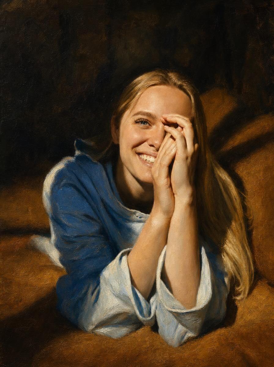 Renaissance studio oil portrait generated from a photo