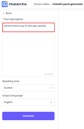 linkedin post generator description