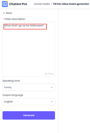 tiktok video hooks generator description