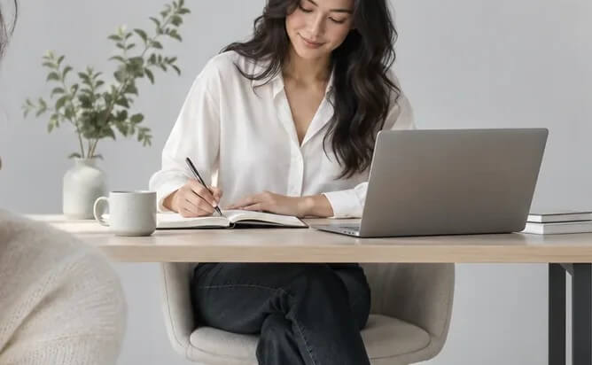 Creative professional working at a desk