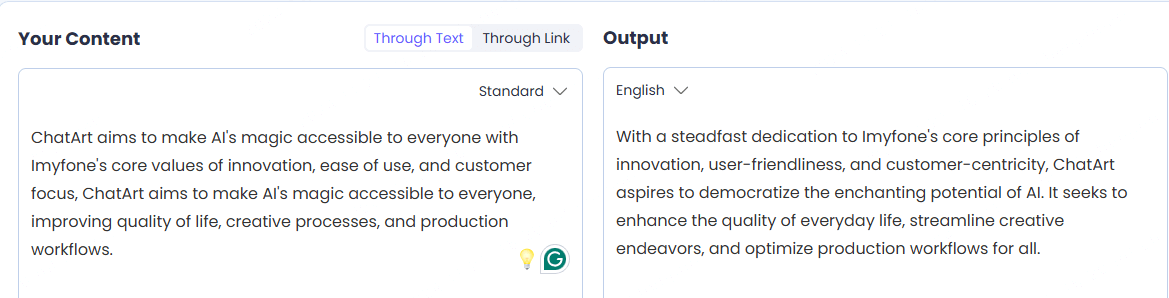 Introduction to AI sentence rewriter-ChatArt