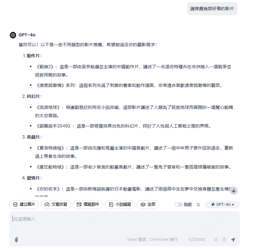 chatart AI 聊天功能 生成回復