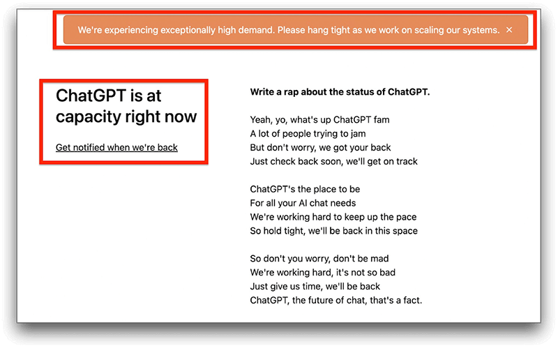 ChatGPT is at capacity right now