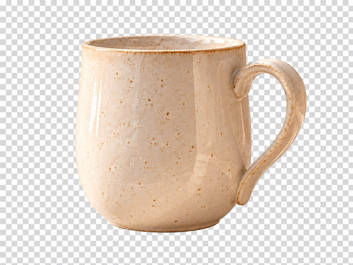 陶瓷杯移除背景後的透明效果示意