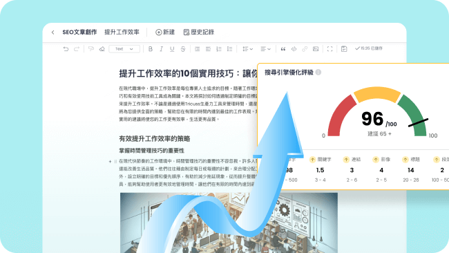 清晰可見的SEO評分視圖-ChatArt