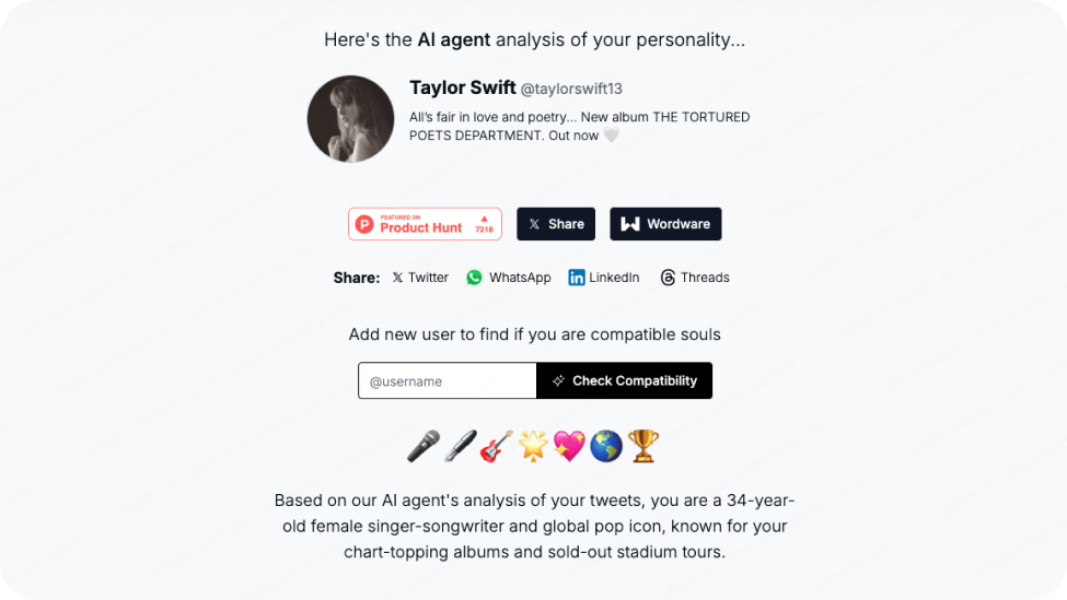 泰勒絲 (tylor swift) 的 twitter 個性