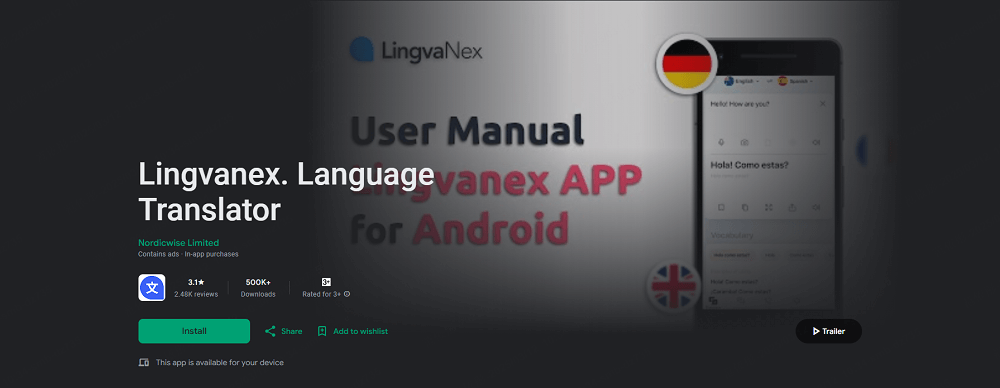 越南文翻譯軟體Lingvanex