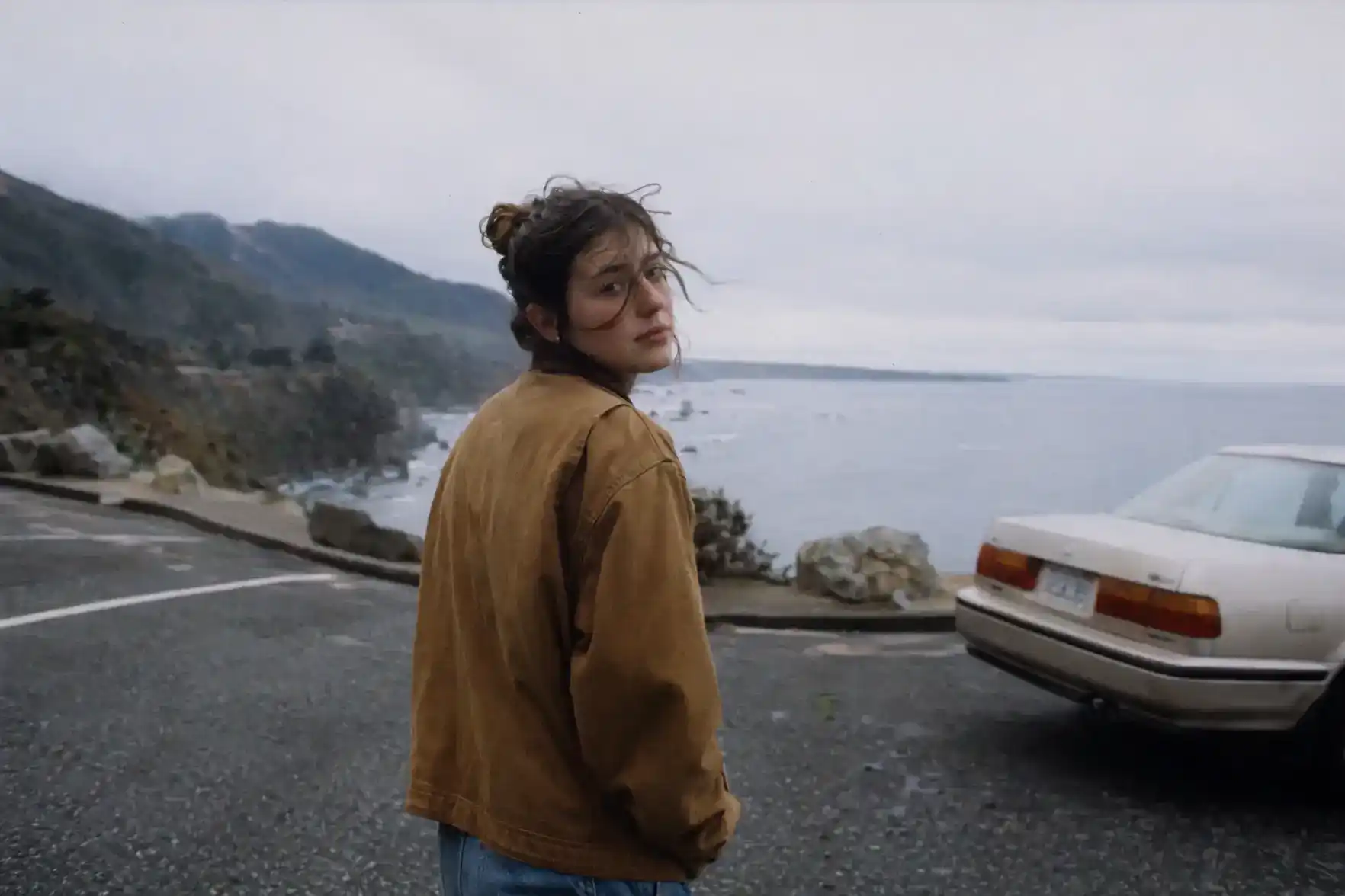Coastal roadside documentary photograph